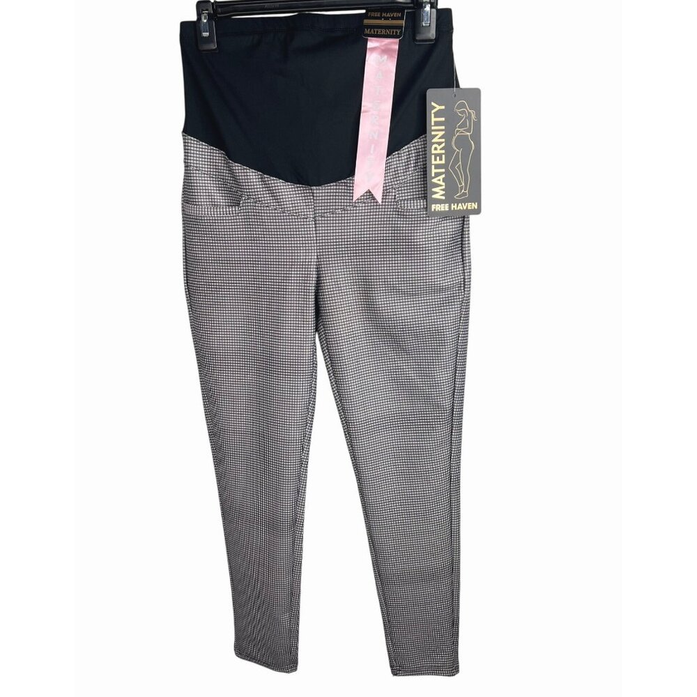 Free Haven Maternity Stretch Pants With Houndstooth Print Size XL - Picture 2 of 12